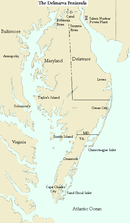 a map of the Delmarva Peninsula